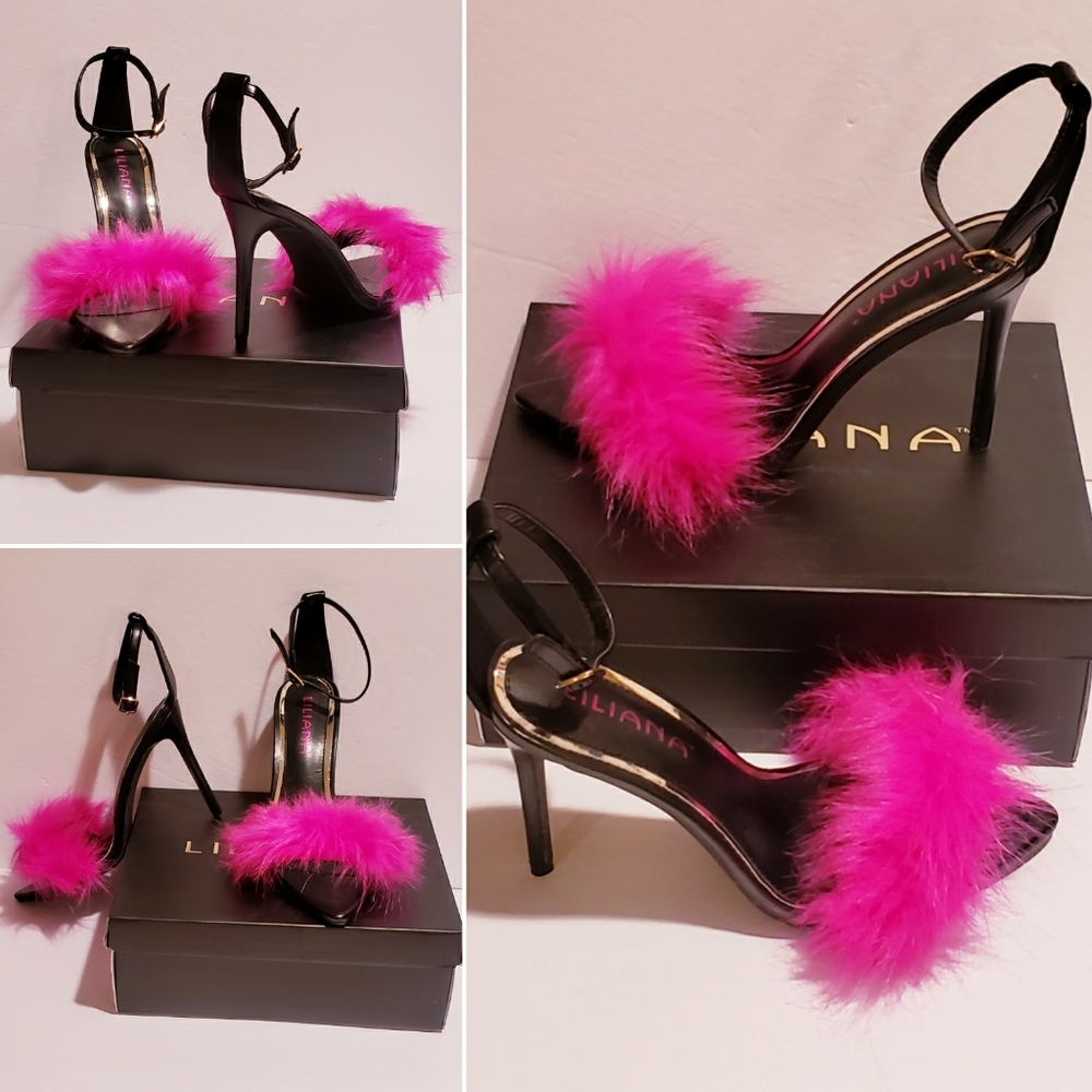 Open Toe Feathered Sandals - Picture 8 of 8